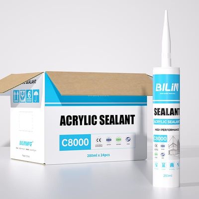 นมสีขาว กันน้ํา อะคริลิค Sealant หนึ่งส่วนประกอบ ซิลิโคนิเซียมอะคริลิค Caulk
